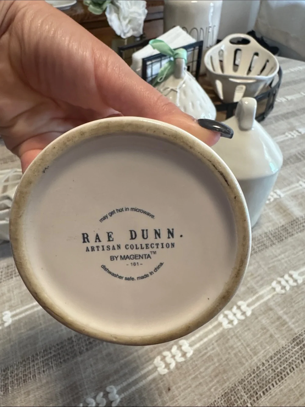 Rae Dunn White Ceramic 'SUGAR' Canister with Black Lettering